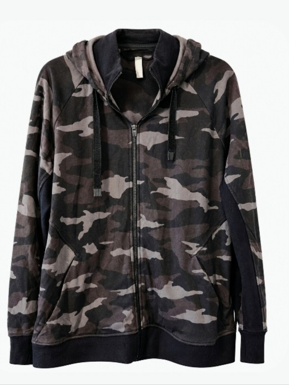 ATHLETA Camo Zip-Up Hoodie - Gray/Black